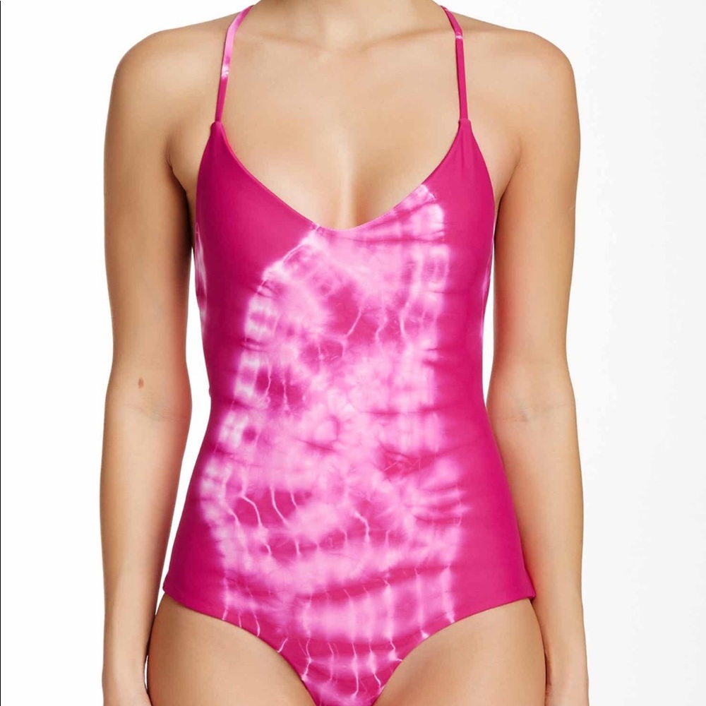 BETTINIS Lace-Up Back Cheeky One Piece Swimsuit